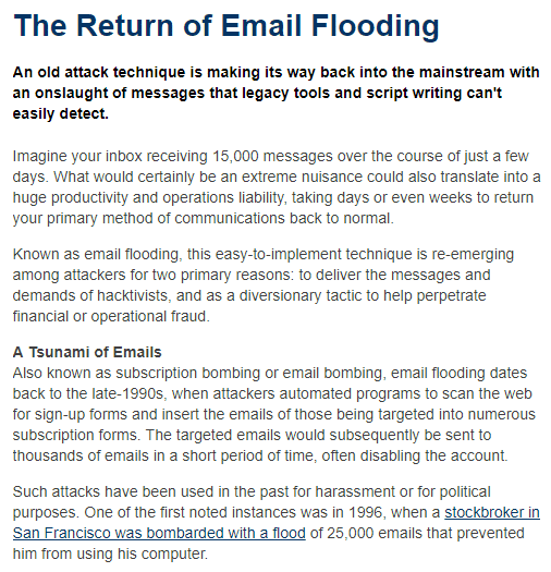 Email Flooding